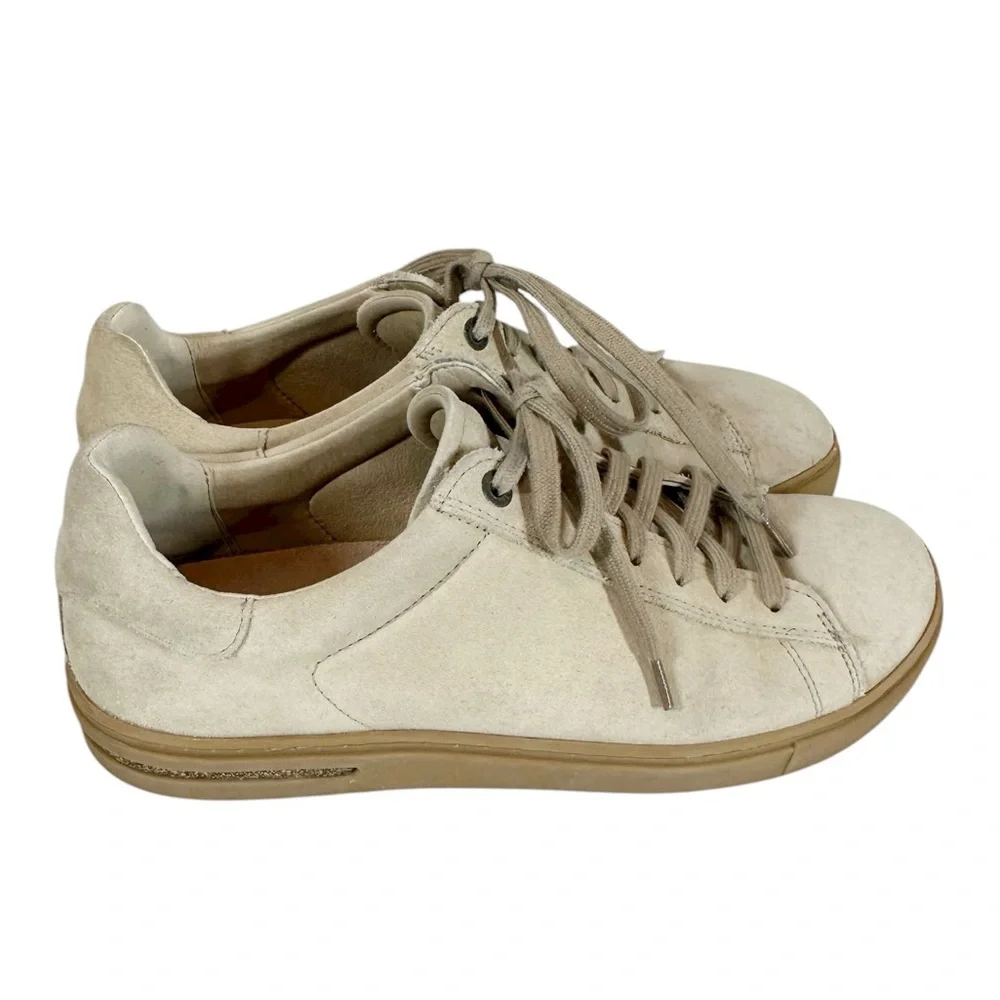 BIRKENSTOCK 41 L10 M8 Birk Bend Low Lace up Sneakers Cork Sole Suede Shoes #265 - Picture 1 of 6